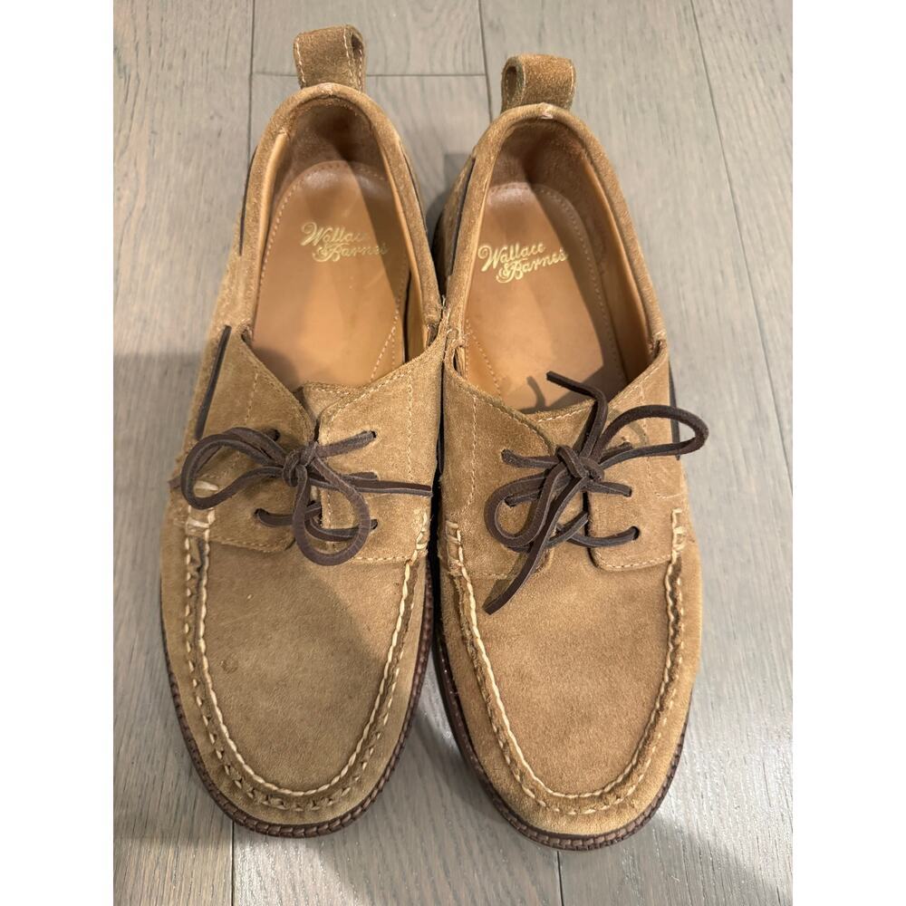 J. Crew Wallace & Barnes Boat Shoes Men's 8.5 Brown Leather Lace-Up Camping - Picture 2 of 12